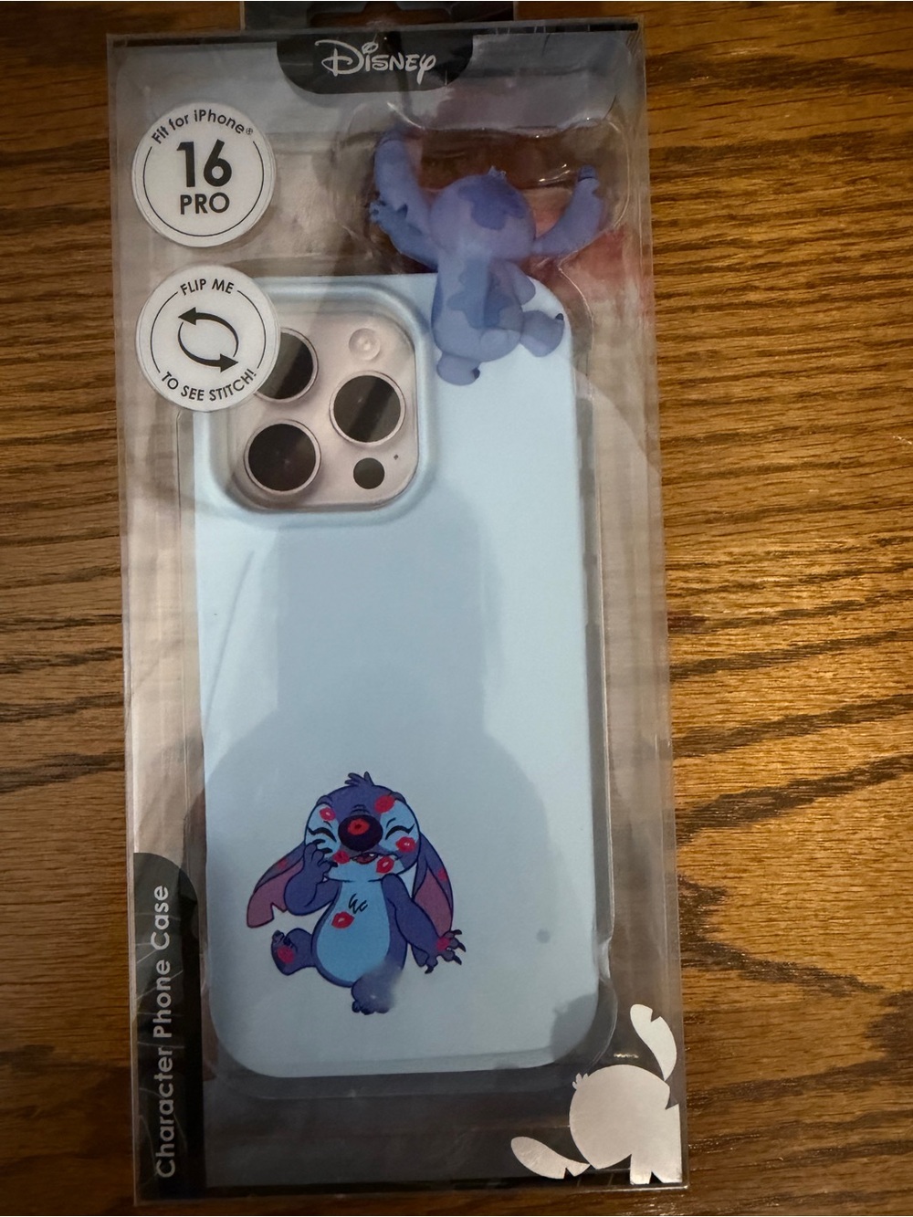 Disney Light Blue Stitch iPhone 16 Pro Case with 3D Topper